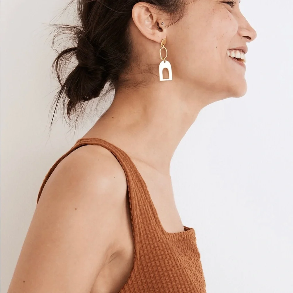 Madewell gold statement dangle earrings - Picture 2 of 4